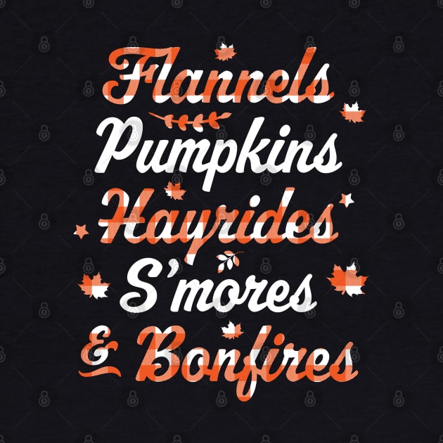 Flannels Pumpkins Hayrides Smores Bonfires Fall Thanksgiving by OrangeMonkeyArt